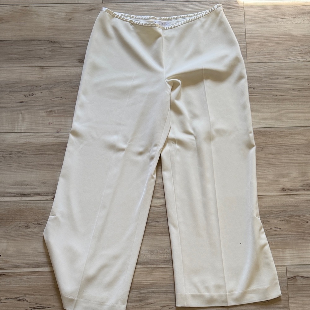 White House Black Market Cream Wide Leg Pants
